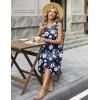 image:imageZeagoo Sundresses Dresses for Women 2026 Summer Sleeveless V Neck Casual Midi Tank Beach Vacation Dresses with PocketsSf157