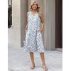 image:imageZeagoo Sundresses Dresses for Women 2026 Summer Sleeveless V Neck Casual Midi Tank Beach Vacation Dresses with PocketsSp125