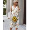 image:imageZeagoo Sundresses Dresses for Women 2026 Summer Sleeveless V Neck Casual Midi Tank Beach Vacation Dresses with PocketsWf109