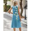 image:imageZeagoo Sundresses Dresses for Women 2026 Summer Sleeveless V Neck Casual Midi Tank Beach Vacation Dresses with PocketsZw89