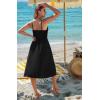 image:imageZeagoo Women 2026 Summer Adjustable Spaghetti Strap Sundress Casual Ruched Floral V Neck Midi Flowy Beach Dress with PocketsBlack
