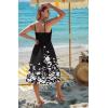 image:imageZeagoo Women 2026 Summer Adjustable Spaghetti Strap Sundress Casual Ruched Floral V Neck Midi Flowy Beach Dress with PocketsBlack Floral