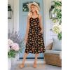 image:imageZeagoo Women 2026 Summer Adjustable Spaghetti Strap Sundress Casual Ruched Floral V Neck Midi Flowy Beach Dress with PocketsBlack Orange Floral