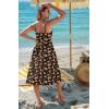 image:imageZeagoo Women 2026 Summer Adjustable Spaghetti Strap Sundress Casual Ruched Floral V Neck Midi Flowy Beach Dress with PocketsBlack Orange Floral
