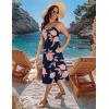 image:imageZeagoo Women 2026 Summer Adjustable Spaghetti Strap Sundress Casual Ruched Floral V Neck Midi Flowy Beach Dress with PocketsBlack Pink Floral