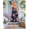 image:imageZeagoo Women 2026 Summer Adjustable Spaghetti Strap Sundress Casual Ruched Floral V Neck Midi Flowy Beach Dress with PocketsBlack Pink Floral