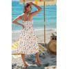 image:imageZeagoo Women 2026 Summer Adjustable Spaghetti Strap Sundress Casual Ruched Floral V Neck Midi Flowy Beach Dress with PocketsColorful Floral