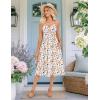 image:imageZeagoo Women 2026 Summer Adjustable Spaghetti Strap Sundress Casual Ruched Floral V Neck Midi Flowy Beach Dress with PocketsColorful Floral