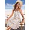 image:imageZeagoo Women 2026 Summer Adjustable Spaghetti Strap Sundress Casual Ruched Floral V Neck Midi Flowy Beach Dress with PocketsColorful Floral