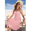 image:imageZeagoo Women 2026 Summer Adjustable Spaghetti Strap Sundress Casual Ruched Floral V Neck Midi Flowy Beach Dress with PocketsPink Polka Dots