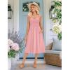 image:imageZeagoo Women 2026 Summer Adjustable Spaghetti Strap Sundress Casual Ruched Floral V Neck Midi Flowy Beach Dress with PocketsPink Polka Dots