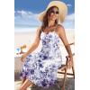 image:imageZeagoo Women 2026 Summer Adjustable Spaghetti Strap Sundress Casual Ruched Floral V Neck Midi Flowy Beach Dress with PocketsPurple Floral
