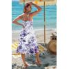 image:imageZeagoo Women 2026 Summer Adjustable Spaghetti Strap Sundress Casual Ruched Floral V Neck Midi Flowy Beach Dress with PocketsPurple Floral