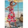 image:imageZeagoo Women 2026 Summer Adjustable Spaghetti Strap Sundress Casual Ruched Floral V Neck Midi Flowy Beach Dress with PocketsRed Floral