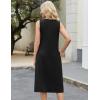 image:imageZeagoo Women Beach Summer Midi Dress 2026 Sleeveless Casual Beachy Sundress Button Down Loose Tank Dresses with PocketsBlack