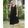 image:imageZeagoo Women Beach Summer Midi Dress 2026 Sleeveless Casual Beachy Sundress Button Down Loose Tank Dresses with PocketsBlack