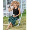 image:imageZeagoo Women Beach Summer Midi Dress 2026 Sleeveless Casual Beachy Sundress Button Down Loose Tank Dresses with PocketsBlack Green