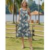 image:imageZeagoo Women Beach Summer Midi Dress 2026 Sleeveless Casual Beachy Sundress Button Down Loose Tank Dresses with PocketsBlue Leaves