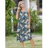 image:imageZeagoo Women Beach Summer Midi Dress 2026 Sleeveless Casual Beachy Sundress Button Down Loose Tank Dresses with PocketsBlue Leaves