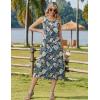 image:imageZeagoo Women Beach Summer Midi Dress 2026 Sleeveless Casual Beachy Sundress Button Down Loose Tank Dresses with PocketsBlue Leaves