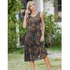 image:imageZeagoo Women Beach Summer Midi Dress 2026 Sleeveless Casual Beachy Sundress Button Down Loose Tank Dresses with PocketsEthnic Blue