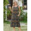 image:imageZeagoo Women Beach Summer Midi Dress 2026 Sleeveless Casual Beachy Sundress Button Down Loose Tank Dresses with PocketsEthnic Blue