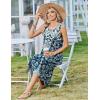 image:imageZeagoo Women Beach Summer Midi Dress 2026 Sleeveless Casual Beachy Sundress Button Down Loose Tank Dresses with PocketsEthnic Navy Blue