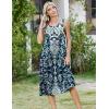 image:imageZeagoo Women Beach Summer Midi Dress 2026 Sleeveless Casual Beachy Sundress Button Down Loose Tank Dresses with PocketsEthnic Navy Blue