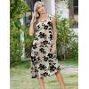 image:imageZeagoo Women Beach Summer Midi Dress 2026 Sleeveless Casual Beachy Sundress Button Down Loose Tank Dresses with PocketsFloral Black