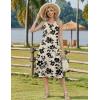 image:imageZeagoo Women Beach Summer Midi Dress 2026 Sleeveless Casual Beachy Sundress Button Down Loose Tank Dresses with PocketsFloral Black