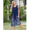 image:imageZeagoo Women Beach Summer Midi Dress 2026 Sleeveless Casual Beachy Sundress Button Down Loose Tank Dresses with PocketsFloral Blue