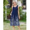 image:imageZeagoo Women Beach Summer Midi Dress 2026 Sleeveless Casual Beachy Sundress Button Down Loose Tank Dresses with PocketsFloral Blue