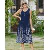 image:imageZeagoo Women Beach Summer Midi Dress 2026 Sleeveless Casual Beachy Sundress Button Down Loose Tank Dresses with PocketsFloral Blue