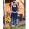 image:imageZeagoo Women Beach Summer Midi Dress 2026 Sleeveless Casual Beachy Sundress Button Down Loose Tank Dresses with PocketsFloral Blue