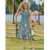 image:imageZeagoo Women Beach Summer Midi Dress 2026 Sleeveless Casual Beachy Sundress Button Down Loose Tank Dresses with PocketsFloral Gray Green