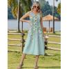 image:imageZeagoo Women Beach Summer Midi Dress 2026 Sleeveless Casual Beachy Sundress Button Down Loose Tank Dresses with PocketsFloral Green