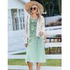image:imageZeagoo Women Beach Summer Midi Dress 2026 Sleeveless Casual Beachy Sundress Button Down Loose Tank Dresses with PocketsFloral Green
