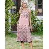 image:imageZeagoo Women Beach Summer Midi Dress 2026 Sleeveless Casual Beachy Sundress Button Down Loose Tank Dresses with PocketsFloral Pink