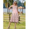 image:imageZeagoo Women Beach Summer Midi Dress 2026 Sleeveless Casual Beachy Sundress Button Down Loose Tank Dresses with PocketsFloral Pink
