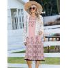 image:imageZeagoo Women Beach Summer Midi Dress 2026 Sleeveless Casual Beachy Sundress Button Down Loose Tank Dresses with PocketsFloral Pink