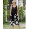 image:imageZeagoo Women Beach Summer Midi Dress 2026 Sleeveless Casual Beachy Sundress Button Down Loose Tank Dresses with PocketsFlowersblack