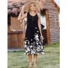 image:imageZeagoo Women Beach Summer Midi Dress 2026 Sleeveless Casual Beachy Sundress Button Down Loose Tank Dresses with PocketsFlowersblack