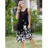 image:imageZeagoo Women Beach Summer Midi Dress 2026 Sleeveless Casual Beachy Sundress Button Down Loose Tank Dresses with PocketsFlowersblack