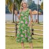 image:imageZeagoo Women Beach Summer Midi Dress 2026 Sleeveless Casual Beachy Sundress Button Down Loose Tank Dresses with PocketsGreen Pink
