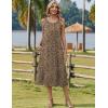 image:imageZeagoo Women Beach Summer Midi Dress 2026 Sleeveless Casual Beachy Sundress Button Down Loose Tank Dresses with PocketsLeopard Print