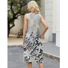 image:imageZeagoo Women Beach Summer Midi Dress 2026 Sleeveless Casual Beachy Sundress Button Down Loose Tank Dresses with PocketsMarble Flowers