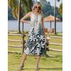 image:imageZeagoo Women Beach Summer Midi Dress 2026 Sleeveless Casual Beachy Sundress Button Down Loose Tank Dresses with PocketsMarble Flowers