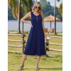 image:imageZeagoo Women Beach Summer Midi Dress 2026 Sleeveless Casual Beachy Sundress Button Down Loose Tank Dresses with PocketsNavy
