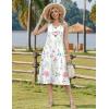 image:imageZeagoo Women Beach Summer Midi Dress 2026 Sleeveless Casual Beachy Sundress Button Down Loose Tank Dresses with PocketsPink Flowers