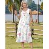 image:imageZeagoo Women Beach Summer Midi Dress 2026 Sleeveless Casual Beachy Sundress Button Down Loose Tank Dresses with PocketsPink Flowers